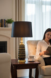 Black-Gold Textured Ceramic Lamp
