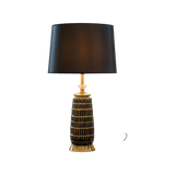 Black-Gold Textured Ceramic Lamp
