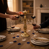 Bohemian Ceramic & Metallic Candle Holder